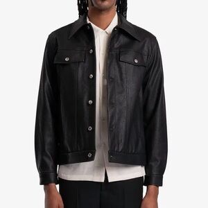 Sefr Faux Leather Dante Trucker Jacket